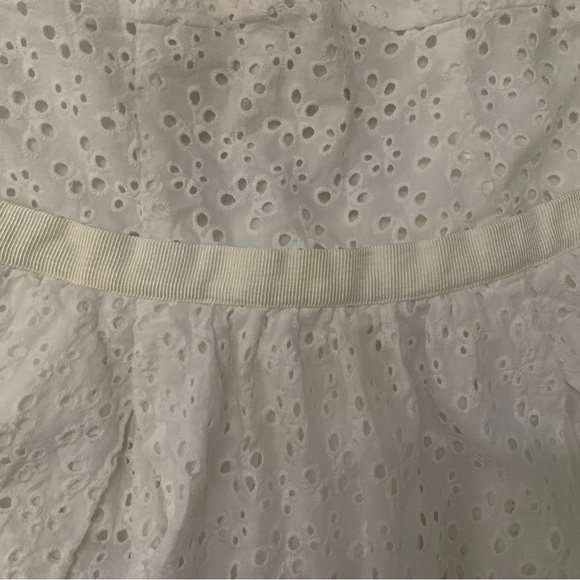 Talula White Eyelet Babydoll Fit & Flare Mini Sundress Dainty Feminine Peasant - Picture 15 of 16
